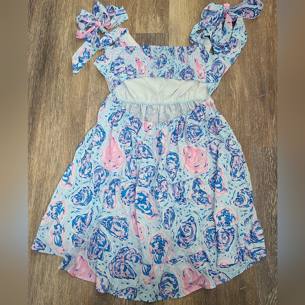 Simply Southern Oyster Print Mini Dress NWT Size Large - Picture 2 of 9